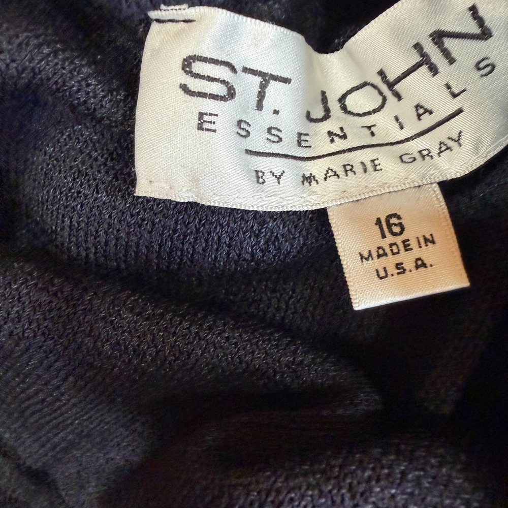 St John Knit Black Split Hem Skirt SZ 16 - Picture 5 of 10